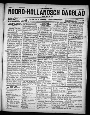 Noord-Hollandsch Dagblad : ons blad 1925-01-22