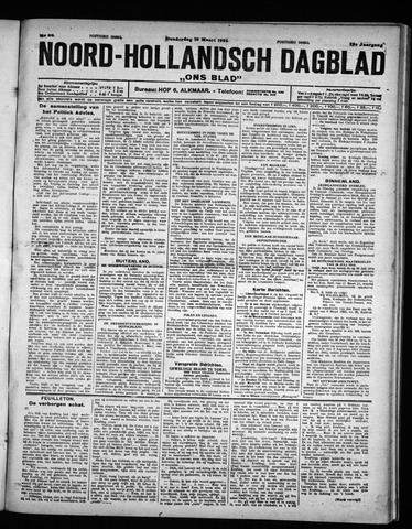 Noord-Hollandsch Dagblad : ons blad 1925-03-19