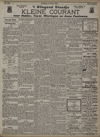 Vliegend blaadje : nieuws- en advertentiebode voor Den Helder 1908-01-11
