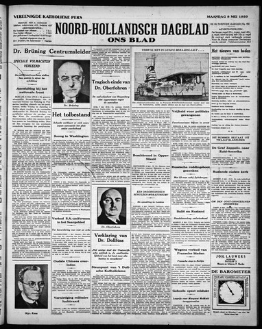 Noord-Hollandsch Dagblad : ons blad 1933-05-08