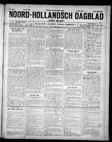 Noord-Hollandsch Dagblad : ons blad 1924-11-28