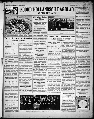 Noord-Hollandsch Dagblad : ons blad 1937-11-03