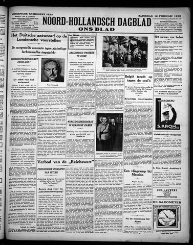 Noord-Hollandsch Dagblad : ons blad 1935-02-16