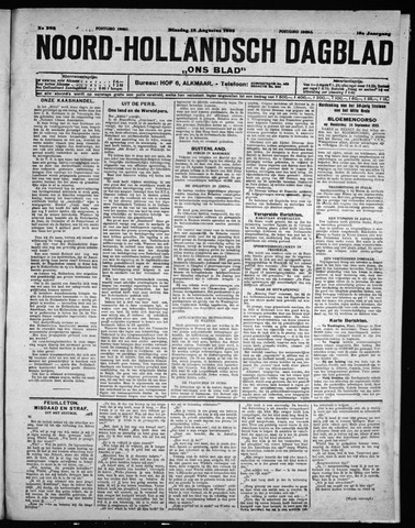 Noord-Hollandsch Dagblad : ons blad 1925-08-18