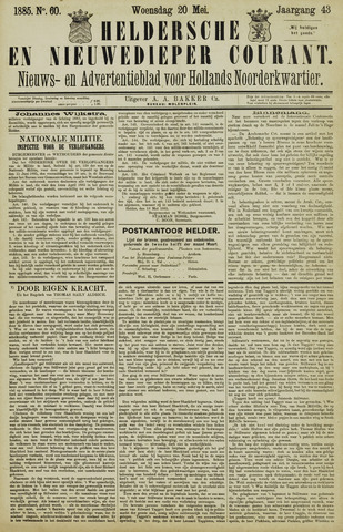 Heldersche en Nieuwedieper Courant 1885-05-20