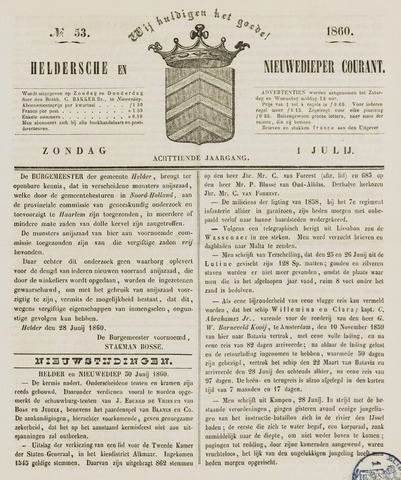 Heldersche en Nieuwedieper Courant 1860-07-01