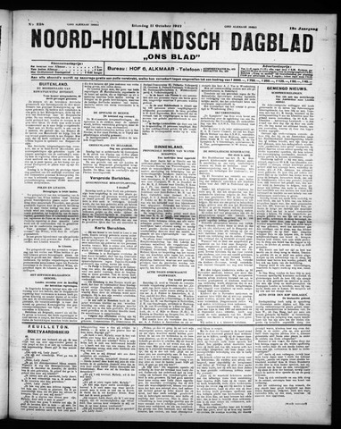Noord-Hollandsch Dagblad : ons blad 1927-10-11