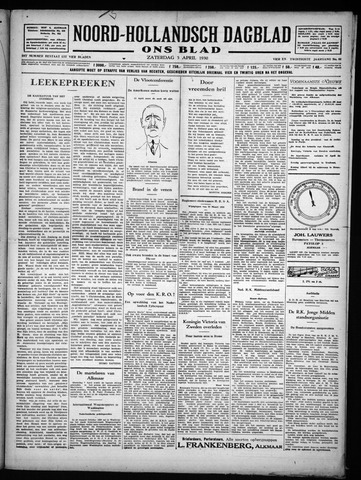 Noord-Hollandsch Dagblad : ons blad 1930-04-05