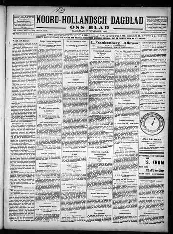 Noord-Hollandsch Dagblad : ons blad 1930-11-17