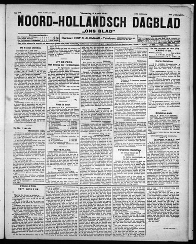 Noord-Hollandsch Dagblad : ons blad 1927-04-04