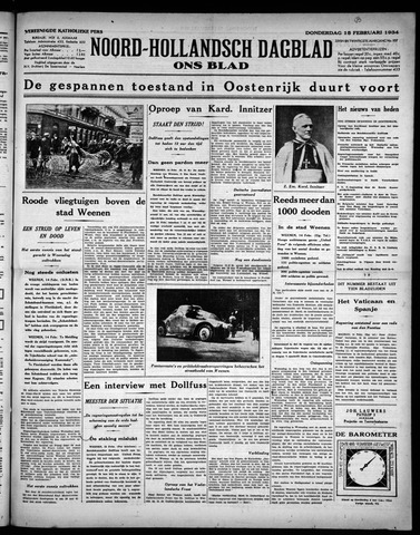 Noord-Hollandsch Dagblad : ons blad 1934-02-15