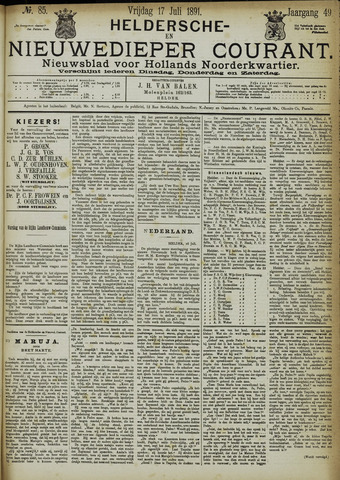 Heldersche en Nieuwedieper Courant 1891-07-17