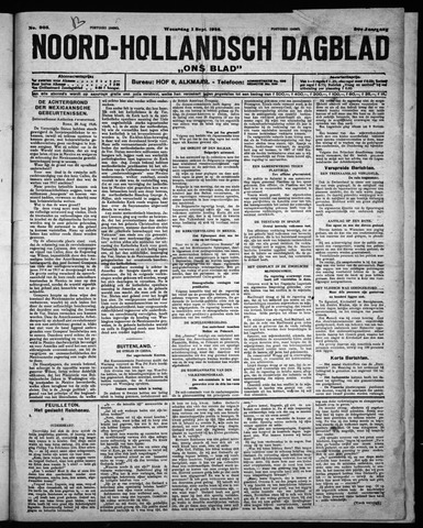 Noord-Hollandsch Dagblad : ons blad 1926-09-01
