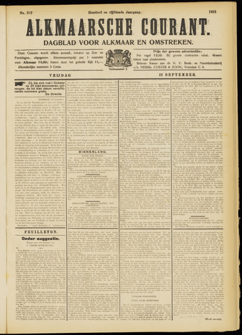 Alkmaarsche Courant 1913-09-12