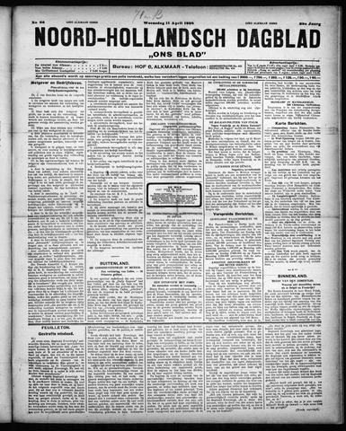 Noord-Hollandsch Dagblad : ons blad 1928-04-11