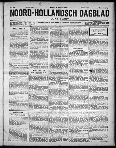 Noord-Hollandsch Dagblad : ons blad 1923-10-12