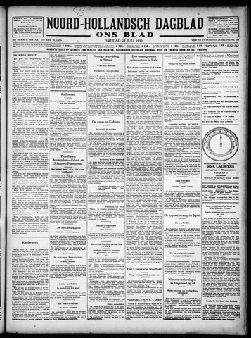 Noord-Hollandsch Dagblad : ons blad 1930-07-25