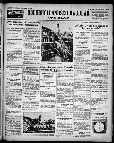 Noord-Hollandsch Dagblad : ons blad 1939-06-29