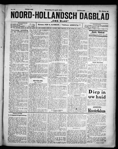 Noord-Hollandsch Dagblad : ons blad 1924-04-16