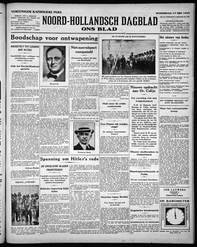 Noord-Hollandsch Dagblad : ons blad 1933-05-17