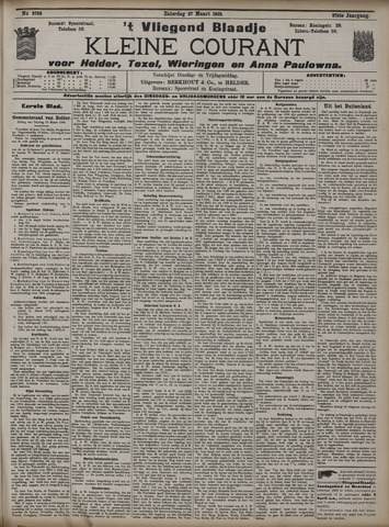 Vliegend blaadje : nieuws- en advertentiebode voor Den Helder 1909-03-27