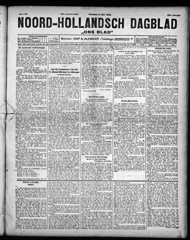 Noord-Hollandsch Dagblad : ons blad 1929-05-21