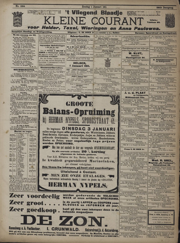 Vliegend blaadje : nieuws- en advertentiebode voor Den Helder 1911