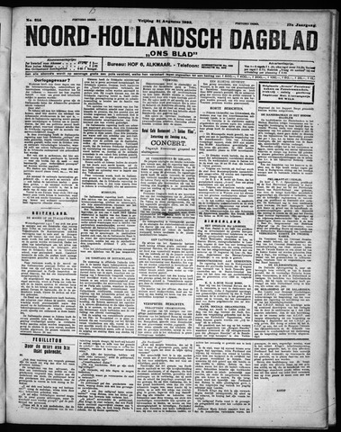 Noord-Hollandsch Dagblad : ons blad 1923-08-31