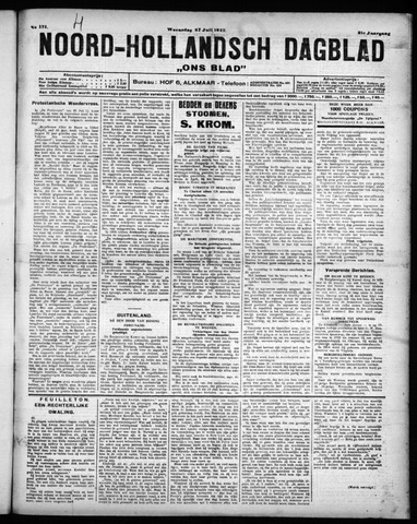 Noord-Hollandsch Dagblad : ons blad 1927-07-27