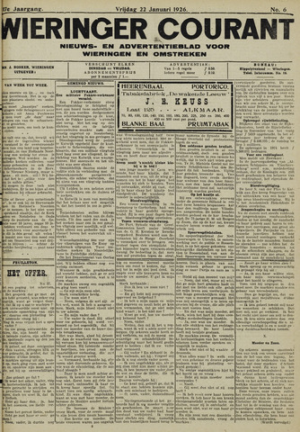 Wieringer courant 1926-01-22