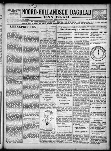 Noord-Hollandsch Dagblad : ons blad 1930-11-08