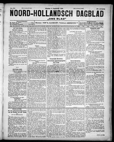 Noord-Hollandsch Dagblad : ons blad 1928-09-11