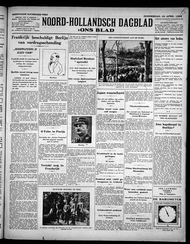 Noord-Hollandsch Dagblad : ons blad 1934-04-19