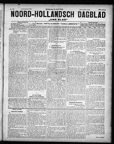 Noord-Hollandsch Dagblad : ons blad 1928-04-19