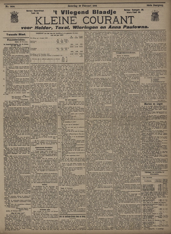 Vliegend blaadje : nieuws- en advertentiebode voor Den Helder 1908-02-29