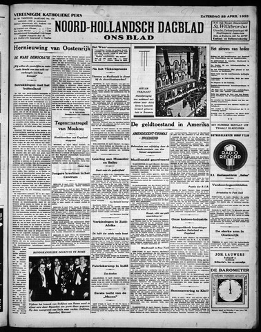 Noord-Hollandsch Dagblad : ons blad 1933-04-22