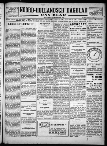 Noord-Hollandsch Dagblad : ons blad 1931-12-12