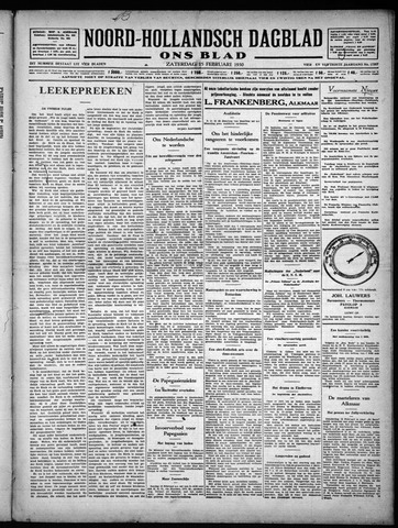 Noord-Hollandsch Dagblad : ons blad 1930-02-15