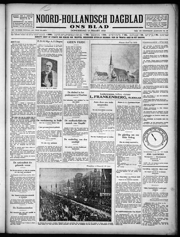 Noord-Hollandsch Dagblad : ons blad 1930-03-13