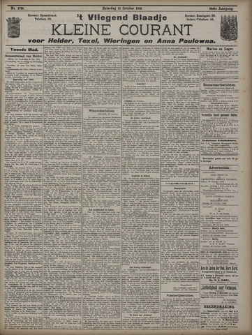 Vliegend blaadje : nieuws- en advertentiebode voor Den Helder 1908-10-31