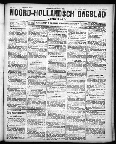 Noord-Hollandsch Dagblad : ons blad 1928-09-25