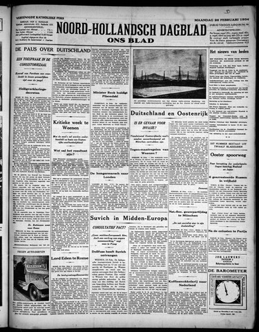 Noord-Hollandsch Dagblad : ons blad 1934-02-26