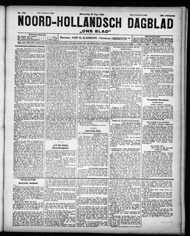 Noord-Hollandsch Dagblad : ons blad 1928-08-22