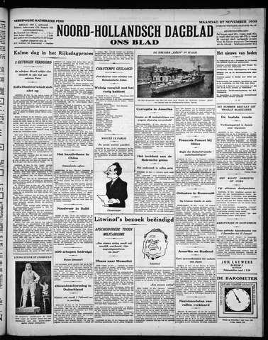 Noord-Hollandsch Dagblad : ons blad 1933-11-27