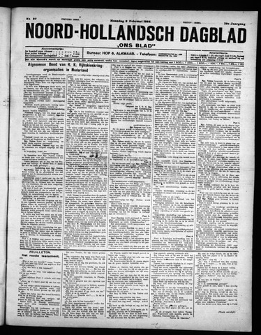 Noord-Hollandsch Dagblad : ons blad 1925-02-02