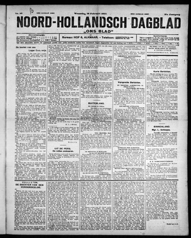 Noord-Hollandsch Dagblad : ons blad 1927-02-16