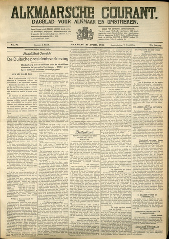 Alkmaarsche Courant 1932-04-11