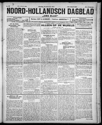 Noord-Hollandsch Dagblad : ons blad 1927-02-15