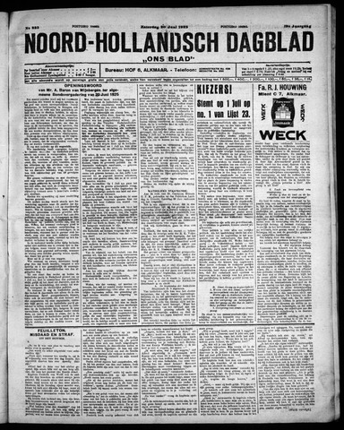 Noord-Hollandsch Dagblad : ons blad 1925-06-20
