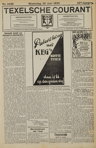 Texelsche Courant 1930-06-25